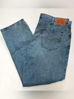 Levi’s 541 Athletic Taper Jeans Mens 42x32 Distressed Ripped Stretch Blue Denim